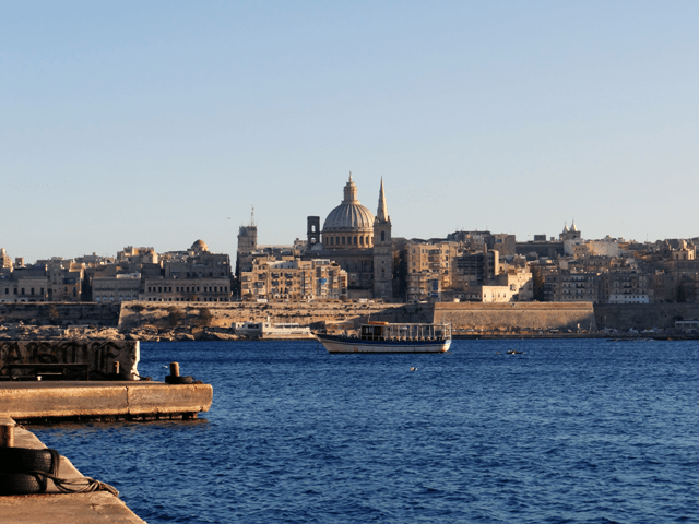A incansável vista de Valletta.